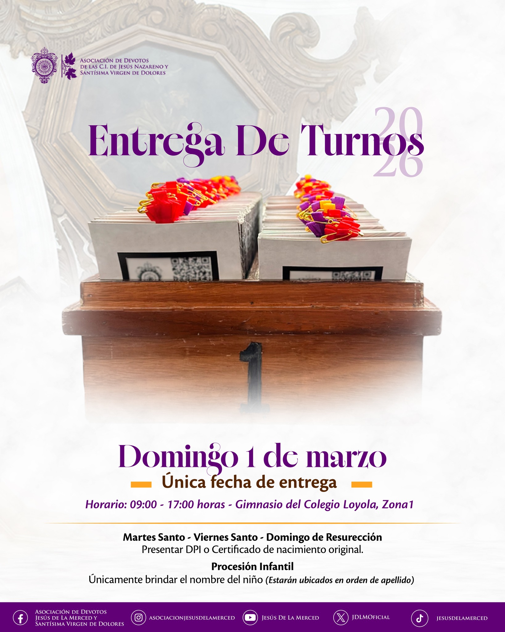 Entrega turnos semana santa 2,026